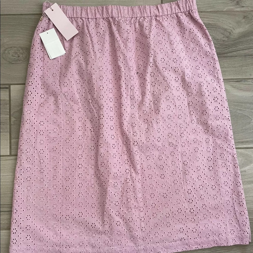 Rachel Parcell Front Button Eyelet Skirt XL NWT Pink - Picture 2 of 5